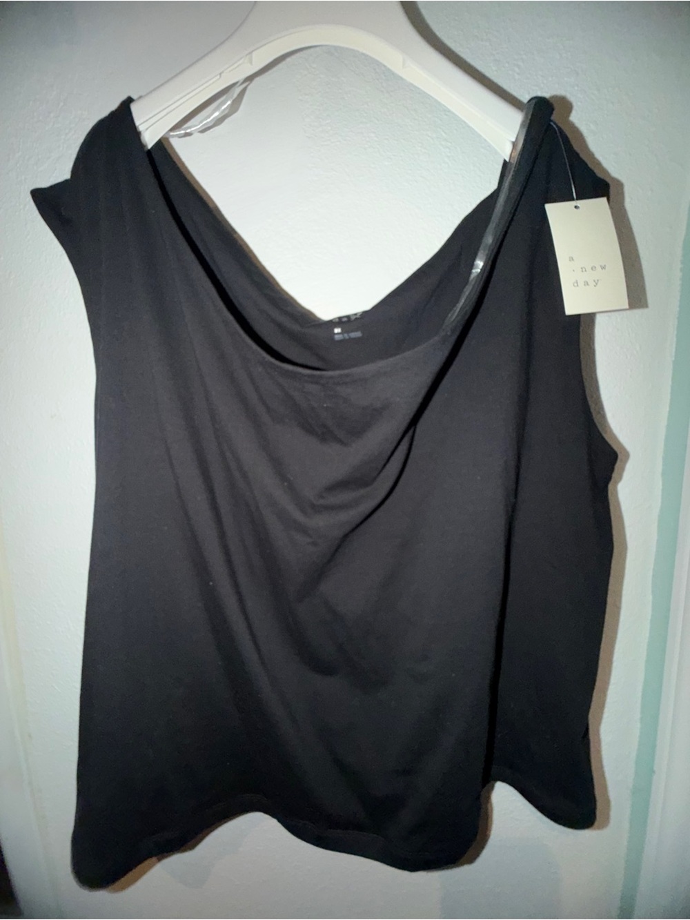 a new day Black Sleeveless Cowl Neck Tank Top